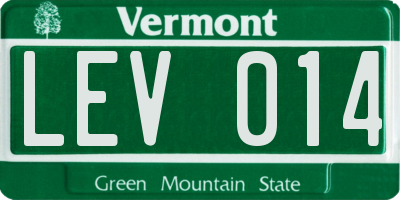 VT license plate LEV014