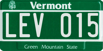 VT license plate LEV015