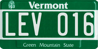 VT license plate LEV016