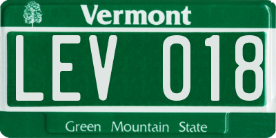 VT license plate LEV018