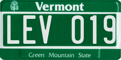 VT license plate LEV019