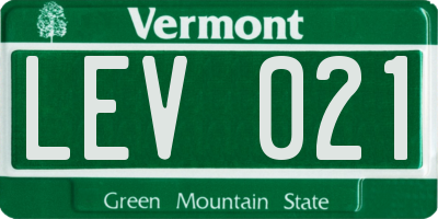 VT license plate LEV021