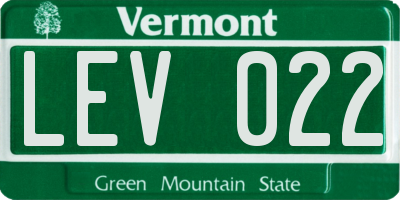 VT license plate LEV022