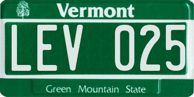 VT license plate LEV025