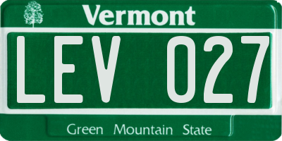 VT license plate LEV027