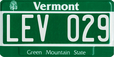 VT license plate LEV029