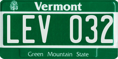 VT license plate LEV032