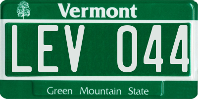 VT license plate LEV044