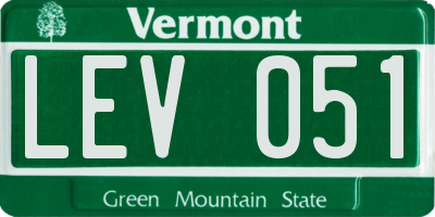 VT license plate LEV051