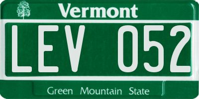 VT license plate LEV052