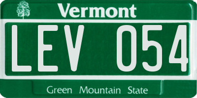 VT license plate LEV054