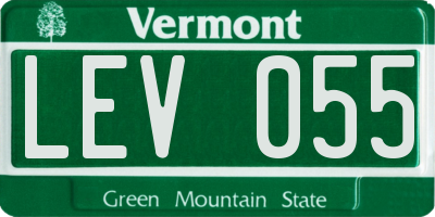 VT license plate LEV055