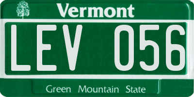 VT license plate LEV056