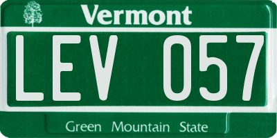 VT license plate LEV057