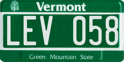 VT license plate LEV058