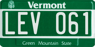 VT license plate LEV061