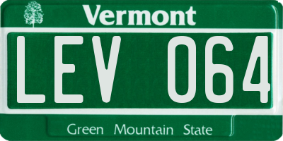 VT license plate LEV064