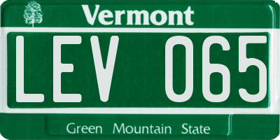 VT license plate LEV065