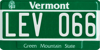 VT license plate LEV066