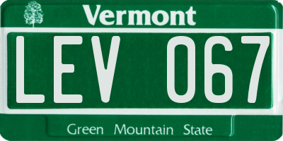 VT license plate LEV067