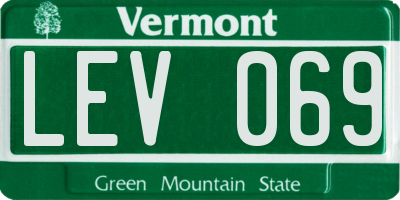 VT license plate LEV069