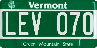 VT license plate LEV070