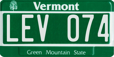 VT license plate LEV074