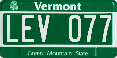 VT license plate LEV077