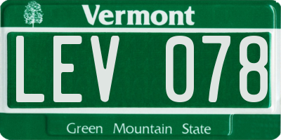 VT license plate LEV078