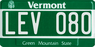 VT license plate LEV080