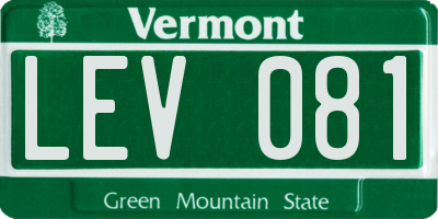 VT license plate LEV081