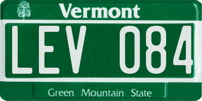 VT license plate LEV084