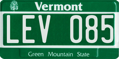 VT license plate LEV085