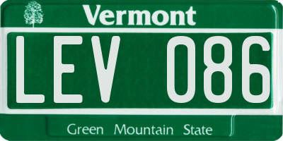 VT license plate LEV086