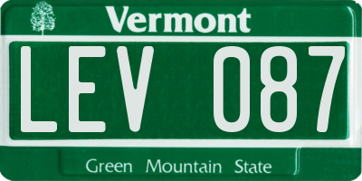 VT license plate LEV087