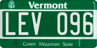VT license plate LEV096