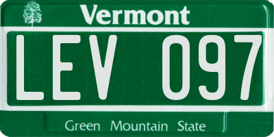 VT license plate LEV097