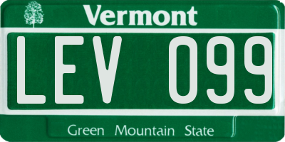 VT license plate LEV099