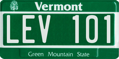 VT license plate LEV101