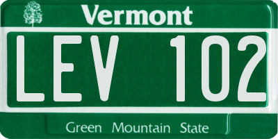 VT license plate LEV102