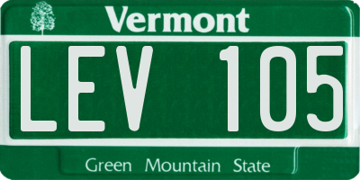 VT license plate LEV105