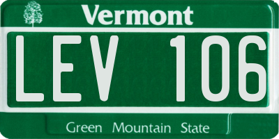 VT license plate LEV106