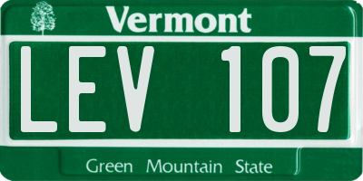 VT license plate LEV107