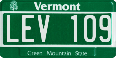 VT license plate LEV109