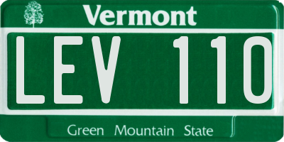 VT license plate LEV110