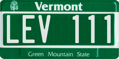 VT license plate LEV111