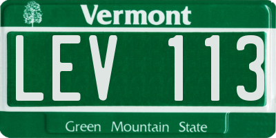 VT license plate LEV113