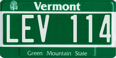 VT license plate LEV114