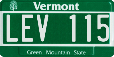 VT license plate LEV115