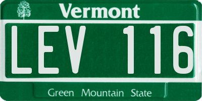 VT license plate LEV116